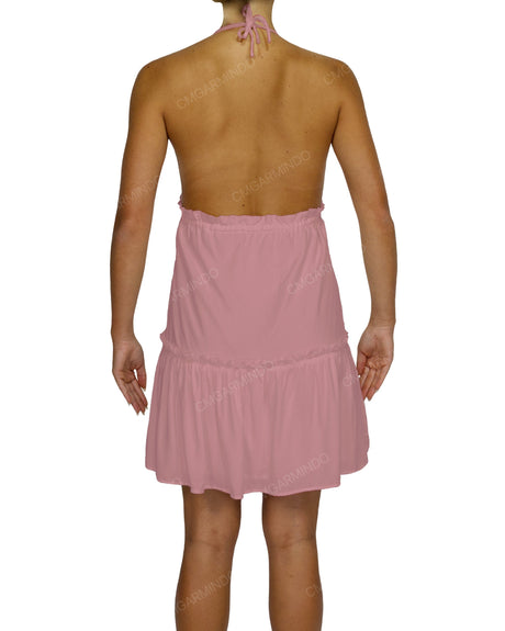 Halter Tie Ruffle Tiered Mini Dress