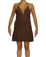 Halter Tie Ruffle Tiered Mini Dress