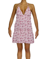 Halter Tie Ruffle Tiered Mini Dress