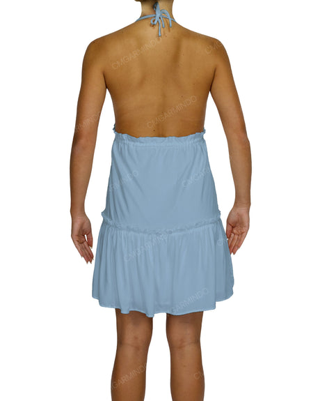 Halter Tie Ruffle Tiered Mini Dress