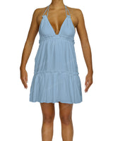 Halter Tie Ruffle Tiered Mini Dress