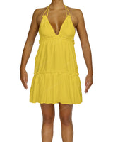 Halter Tie Ruffle Tiered Mini Dress