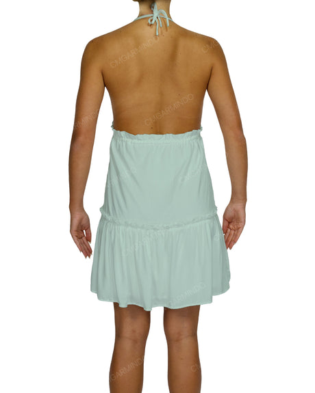 Halter Tie Ruffle Tiered Mini Dress