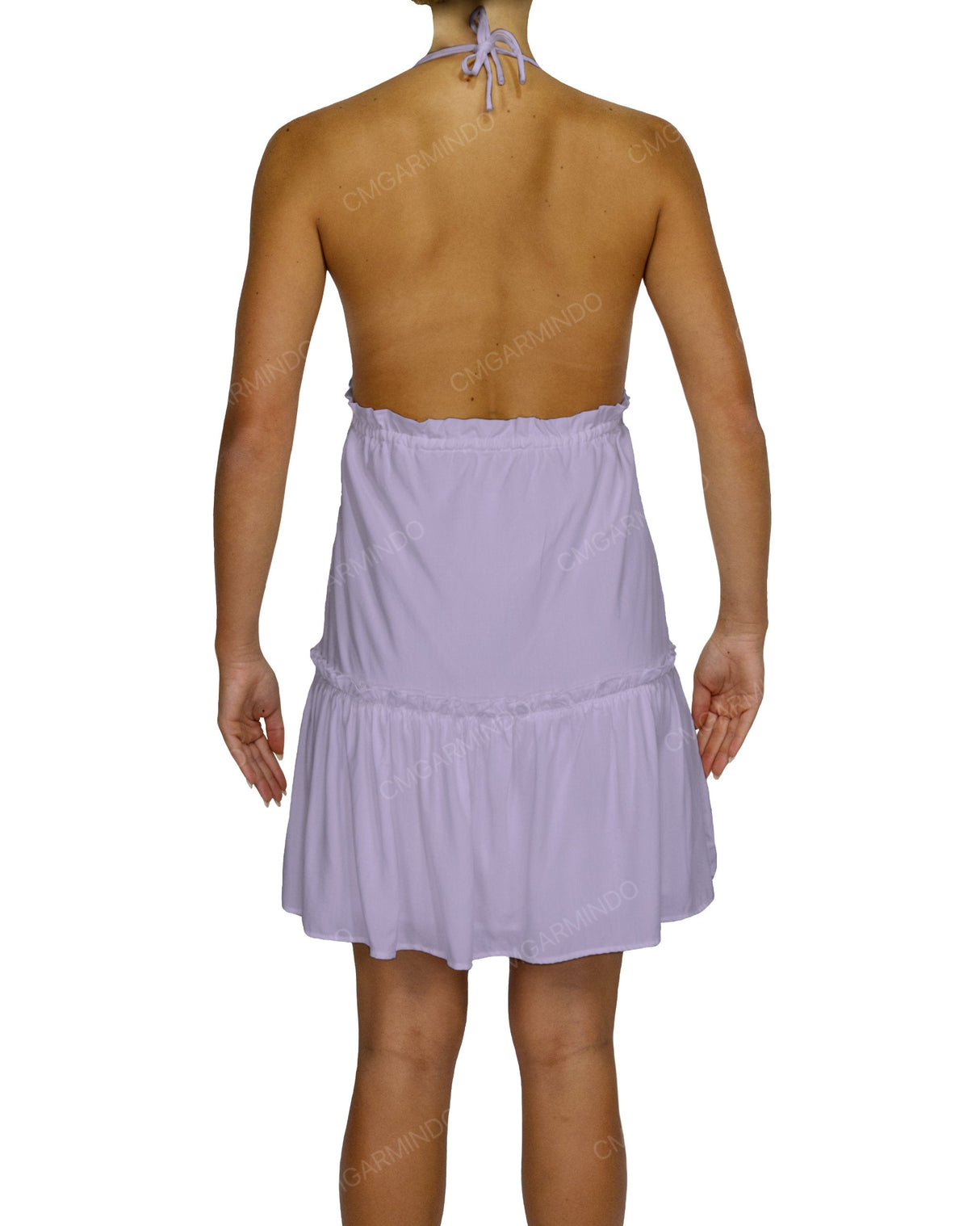 Halter Tie Ruffle Tiered Mini Dress