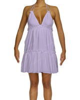 Halter Tie Ruffle Tiered Mini Dress