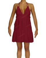 Halter Tie Ruffle Tiered Mini Dress