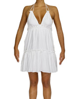 Halter Tie Ruffle Tiered Mini Dress