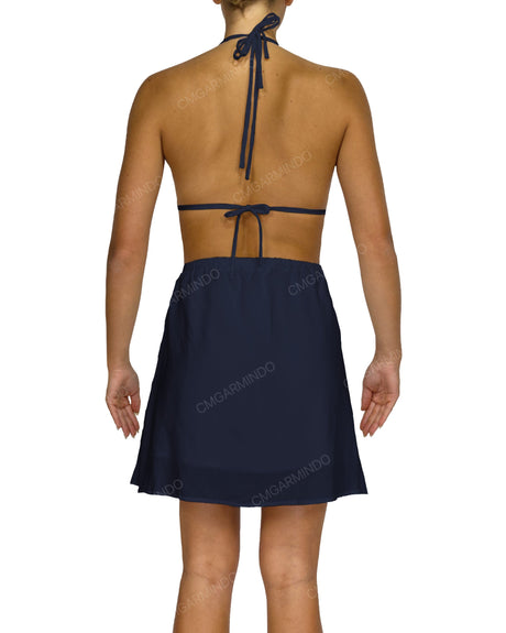 Halter Tie Deep V Mini Dress