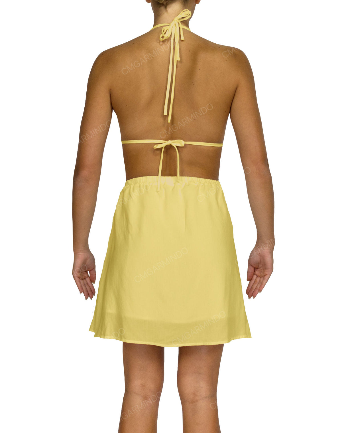 Halter Tie Deep V Mini Dress