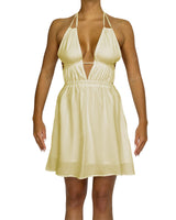 Halter Tie Deep V Mini Dress