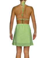 Halter Tie Deep V Mini Dress