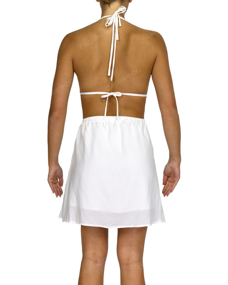 Halter Tie Deep V Mini Dress