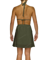 Halter Tie Deep V Mini Dress