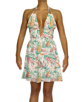 Halter Tie Deep V Mini Dress