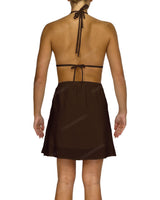 Halter Tie Deep V Mini Dress