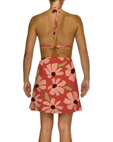 Halter Tie Deep V Mini Dress