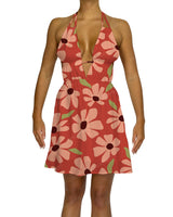 Halter Tie Deep V Mini Dress