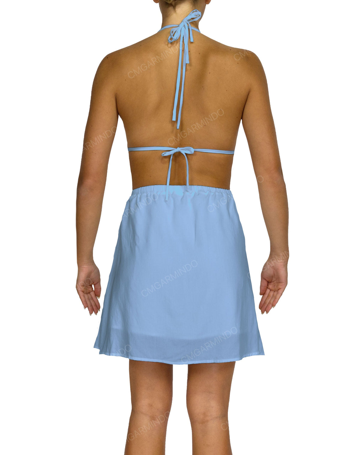 Halter Tie Deep V Mini Dress