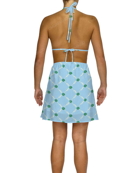 Halter Tie Deep V Mini Dress