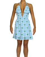 Halter Tie Deep V Mini Dress