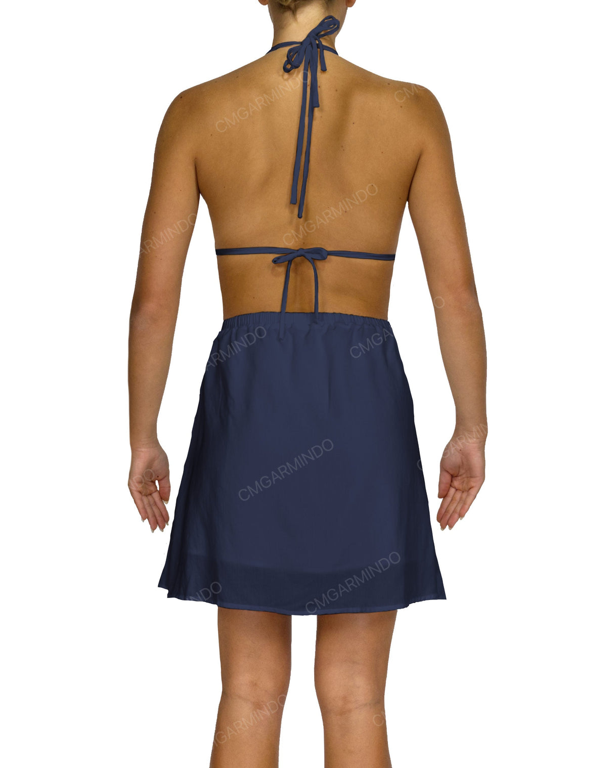 Halter Tie Deep V Mini Dress
