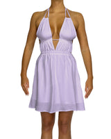 Halter Tie Deep V Mini Dress