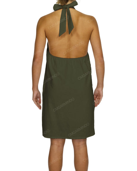 Halter Tie A-Line Mini Dress