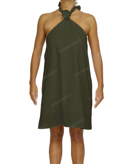 Halter Tie A-Line Mini Dress
