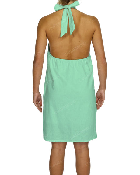 Halter Tie A-Line Mini Dress