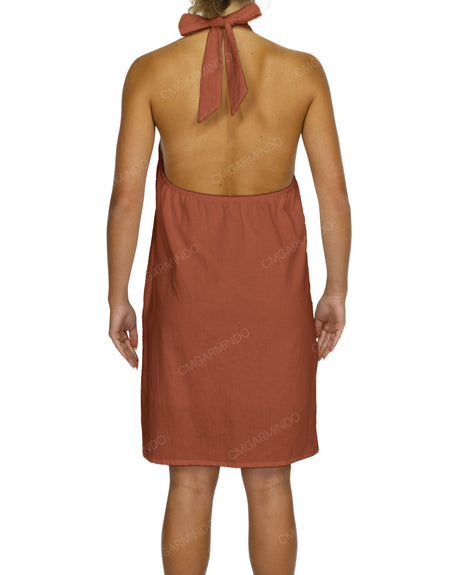 Halter Tie A-Line Mini Dress