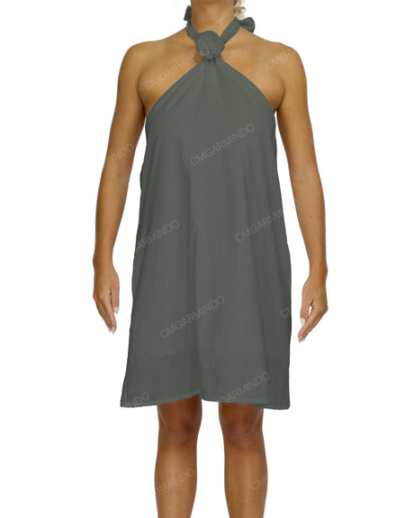 Halter Tie A-Line Mini Dress