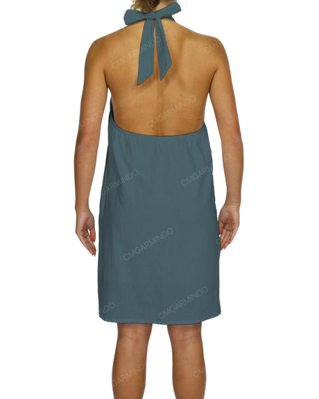 Halter Tie A-Line Mini Dress