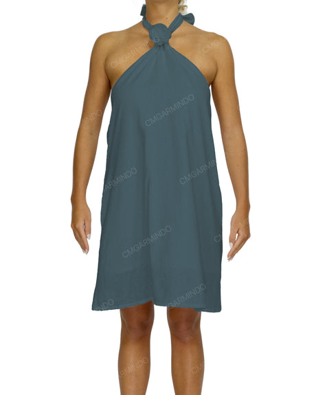 Halter Tie A-Line Mini Dress