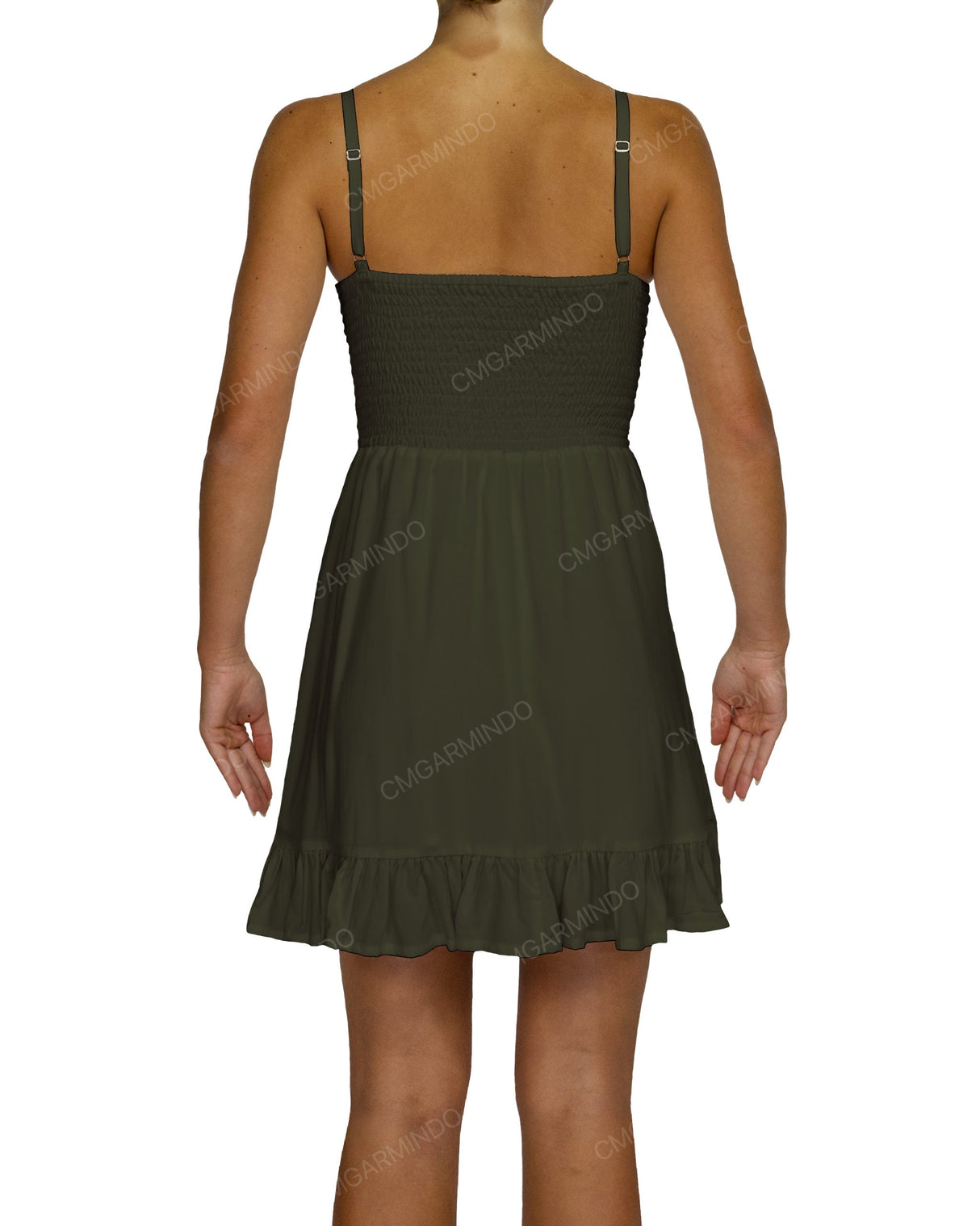 Shirred Midi Dress