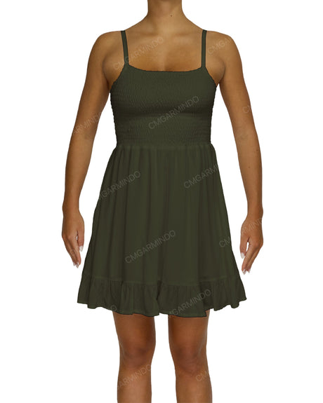 Shirred Midi Dress
