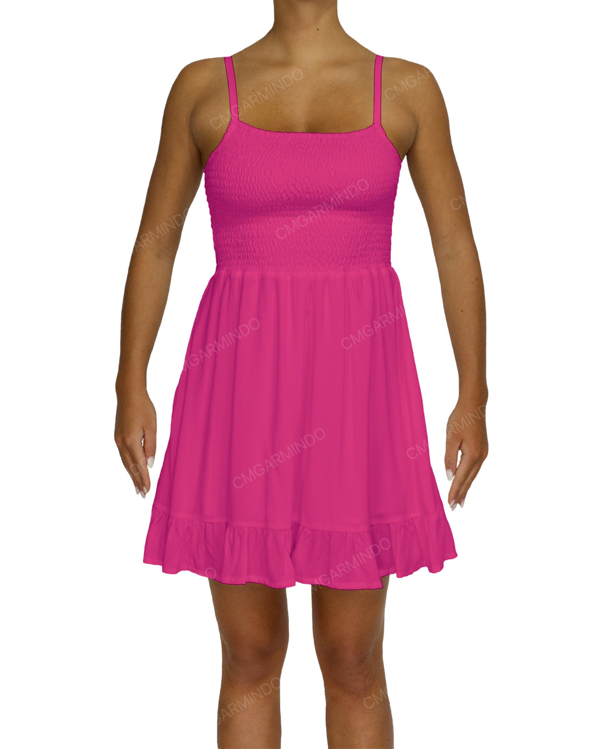 Shirred Midi Dress