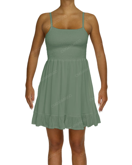 Shirred Midi Dress