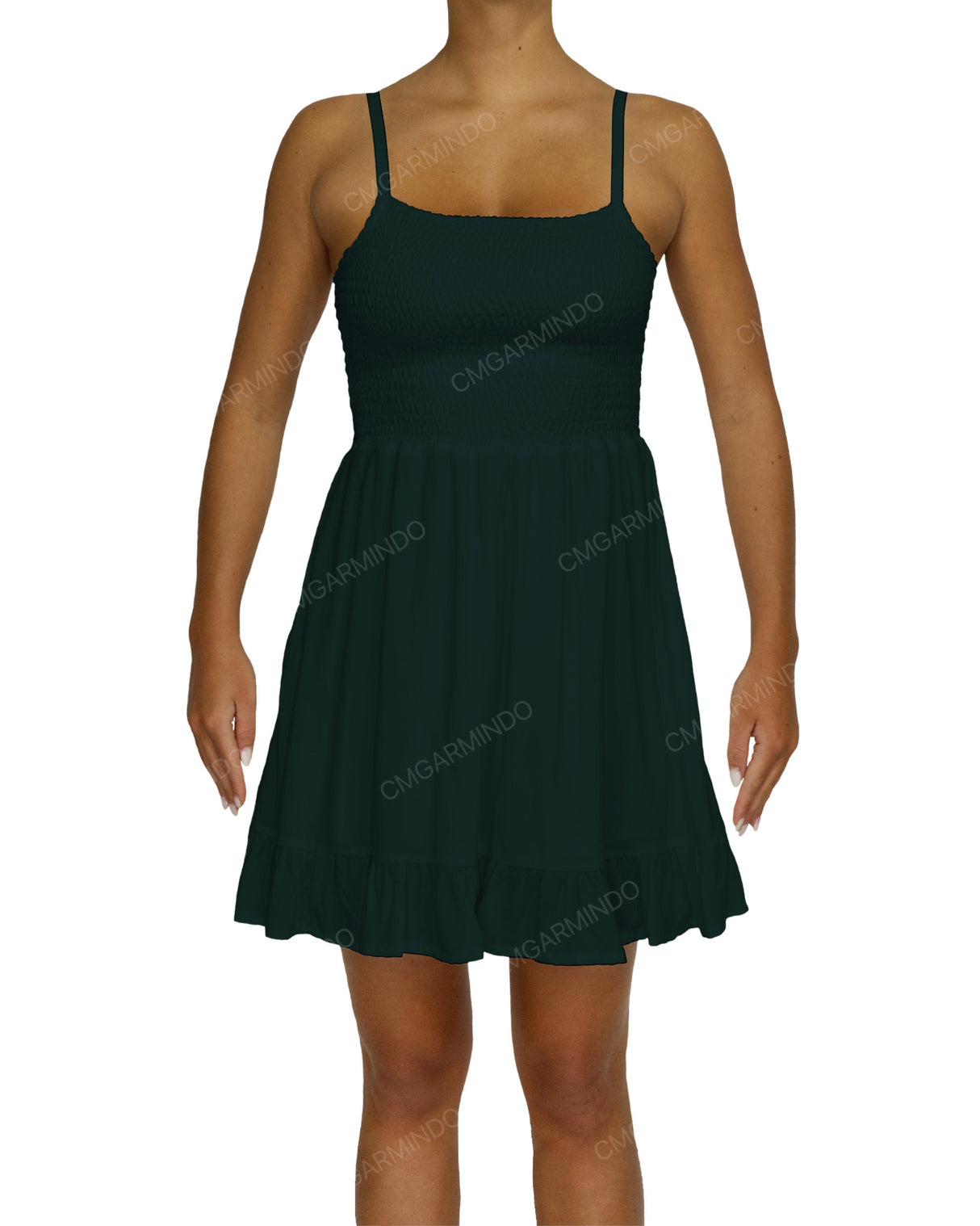 Shirred Midi Dress