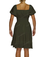 Puff Sleeve Midi Dress