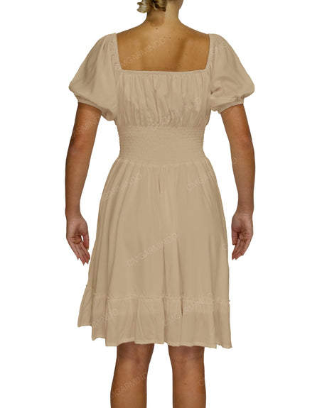 Puff Sleeve Midi Dress