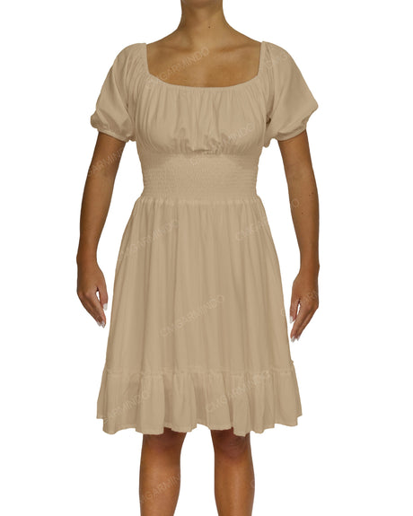 Puff Sleeve Midi Dress