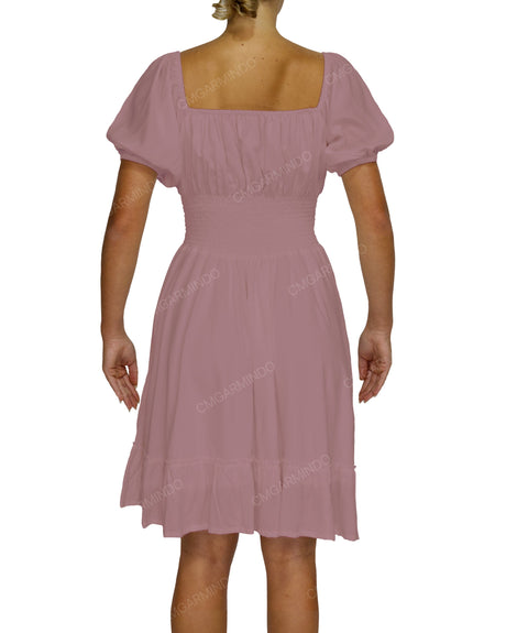 Puff Sleeve Midi Dress