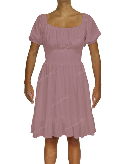 Puff Sleeve Midi Dress