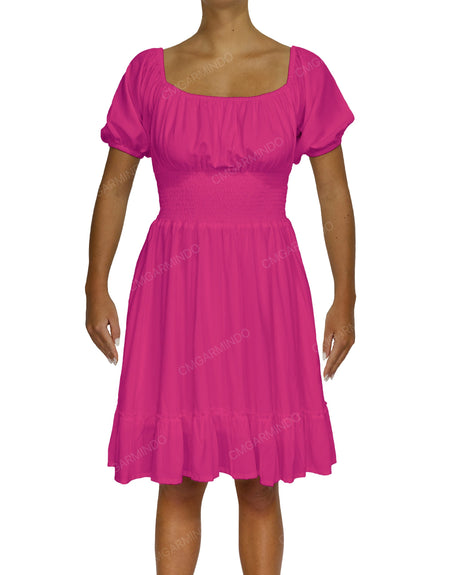 Puff Sleeve Midi Dress