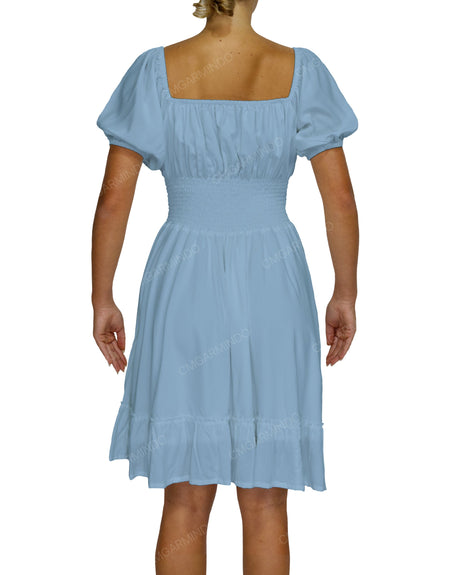 Puff Sleeve Midi Dress
