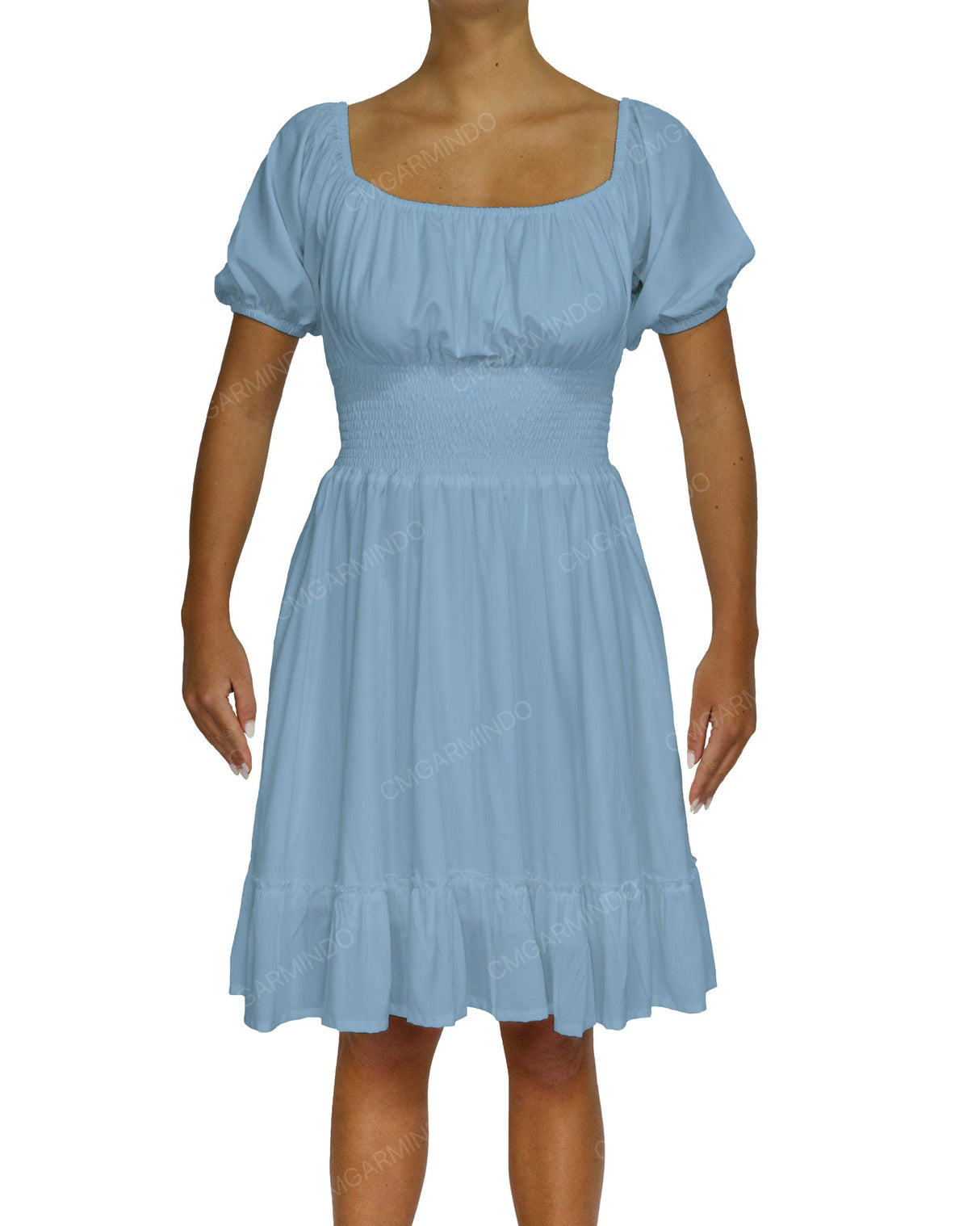 Puff Sleeve Midi Dress