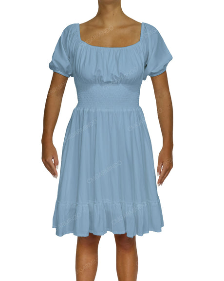 Puff Sleeve Midi Dress