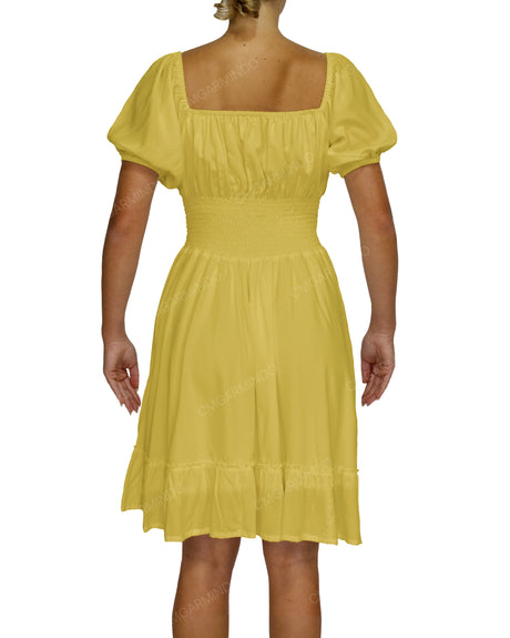Puff Sleeve Midi Dress