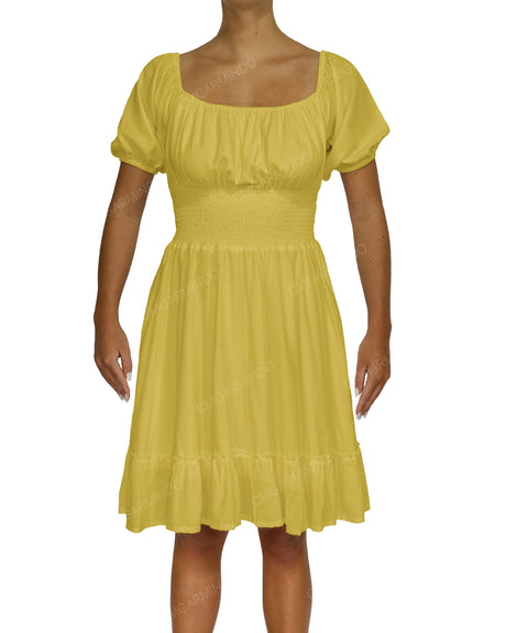 Puff Sleeve Midi Dress