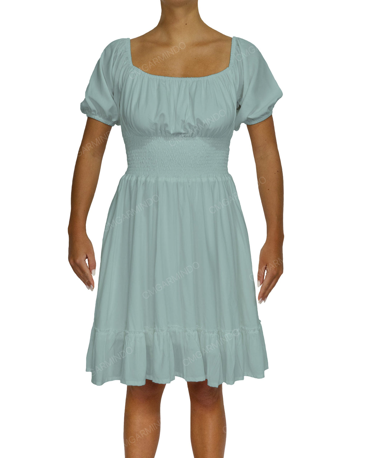 Puff Sleeve Midi Dress